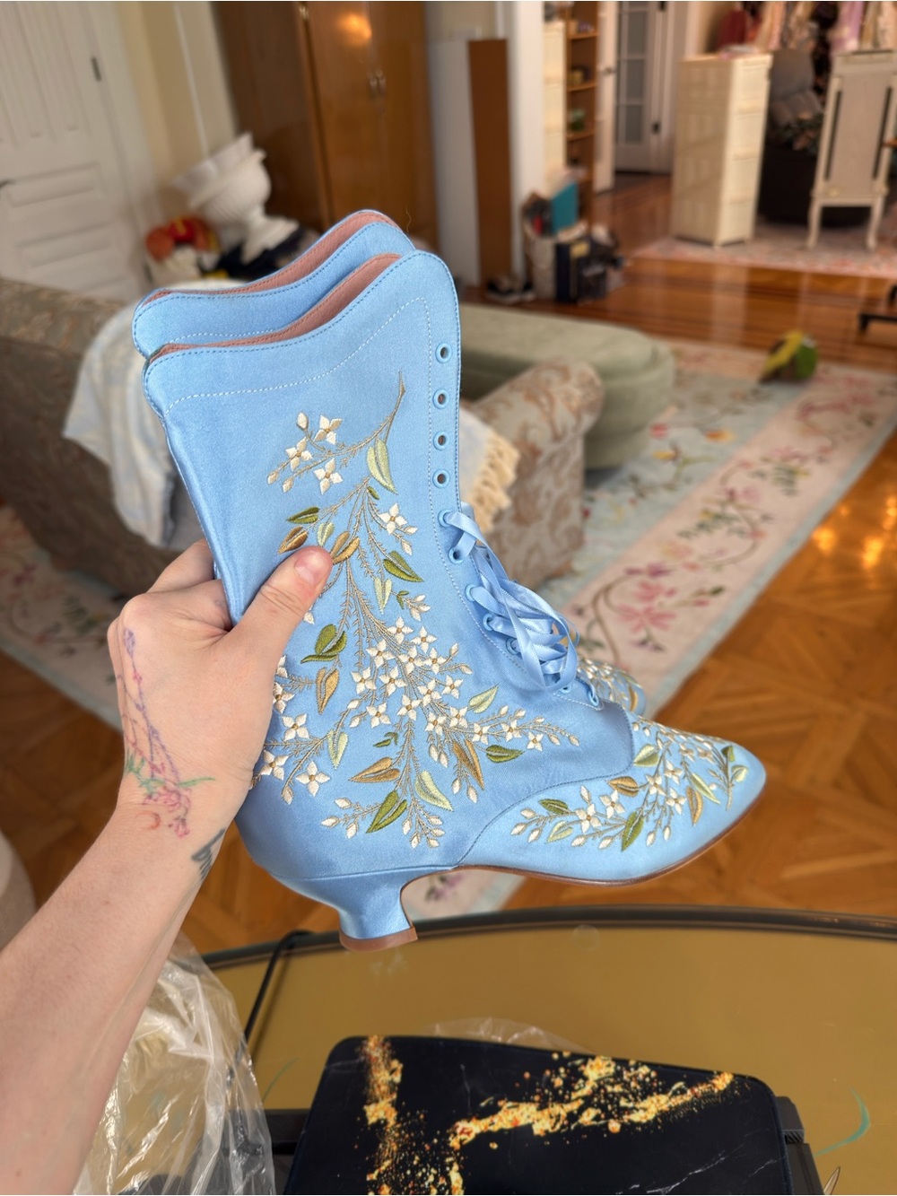 American Duchess Flora Boots in blue